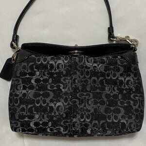 Coach Black and Silver Signature Bag